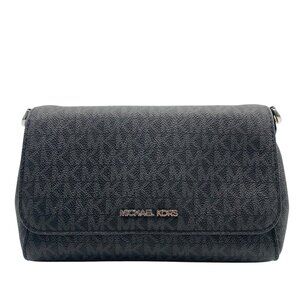 Michael Kors Medium Black Signature Coated Canvas Crossbody Bag
